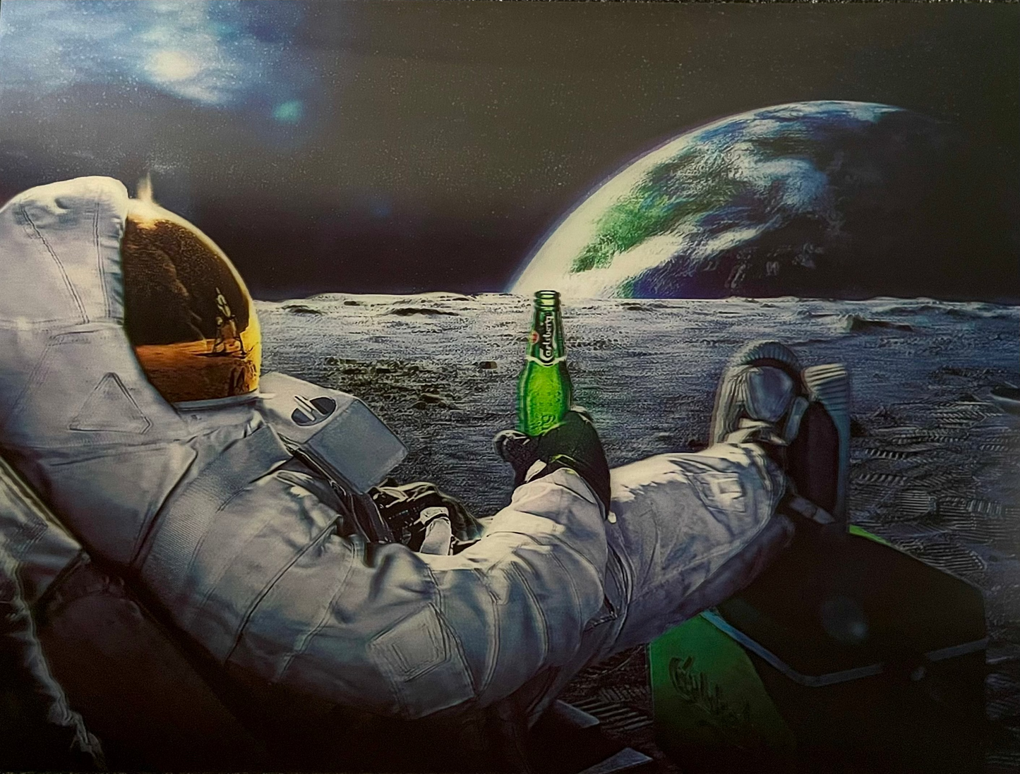 Astronaut on the Moon 3D Depth Poster