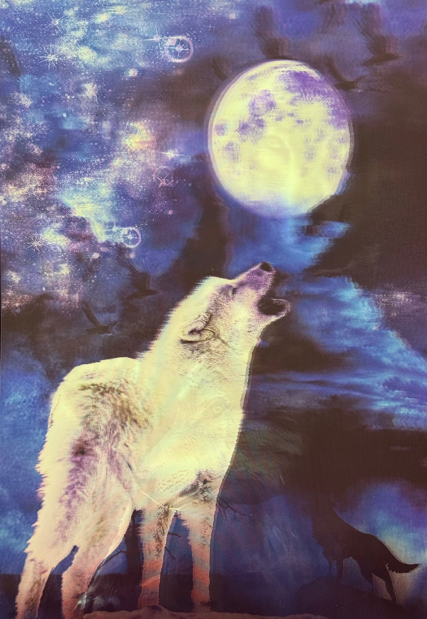 Wolves Under the Moon 3D Flip Poster