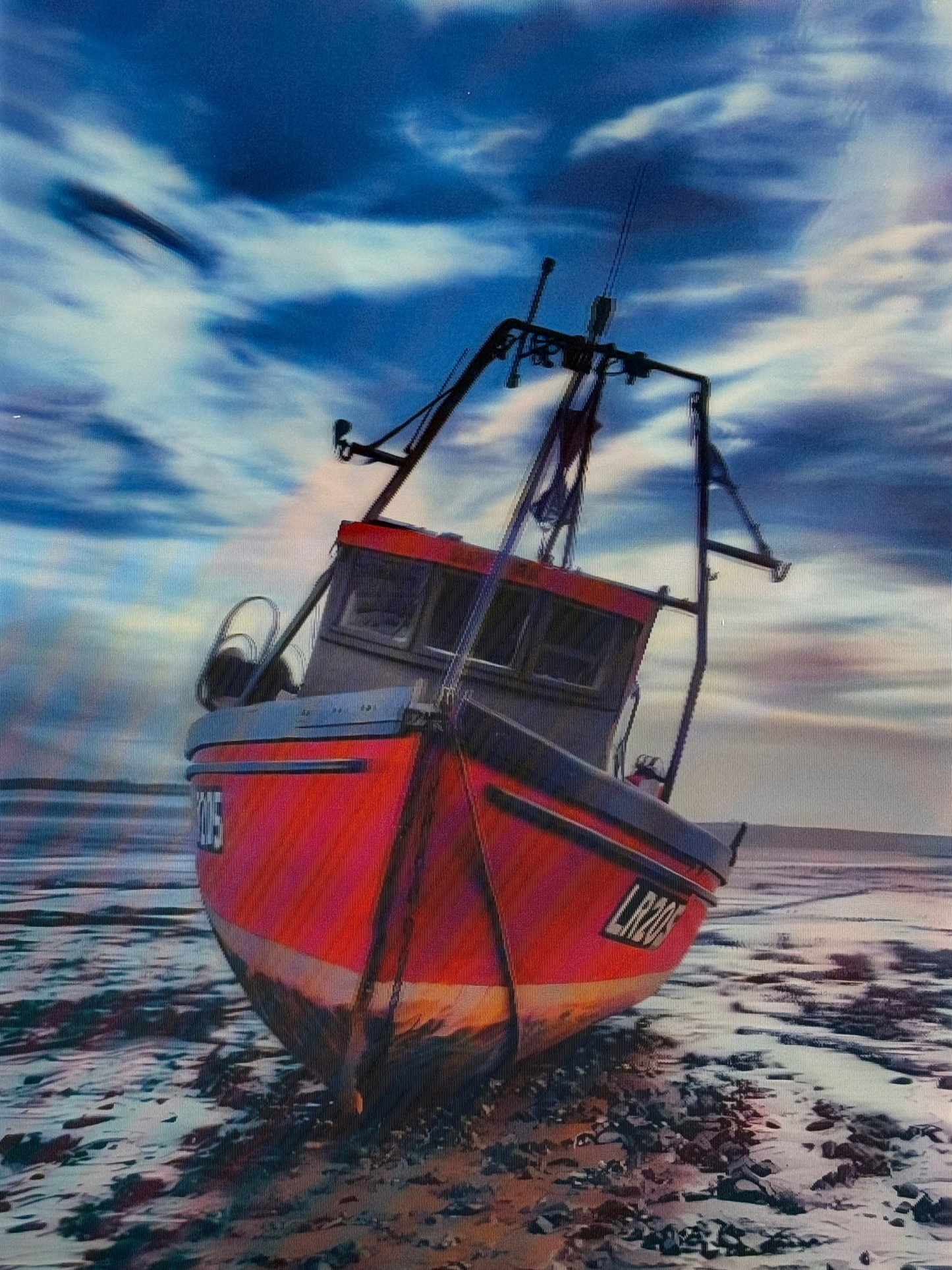 Salmon & Fishing Boat 3D Flip Poster