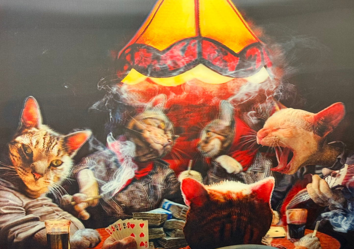 Cats and Dogs Playing Poker 3D Flip Poster