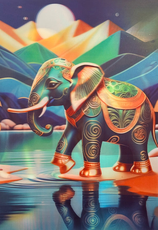 Golden Elephants 3D Flip Poster