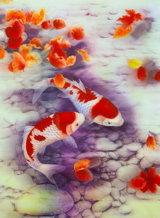 Koi Fish Pond 3D Depth Poster