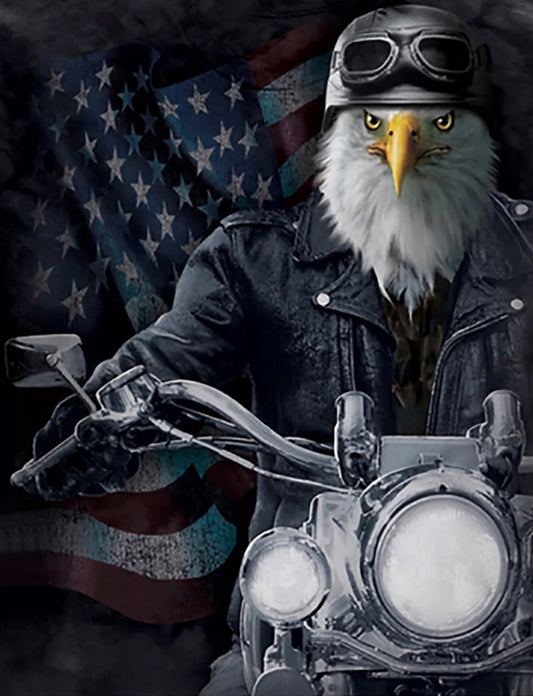 Eagle Riding Motorcycle & Route 66 3D Flip Poster