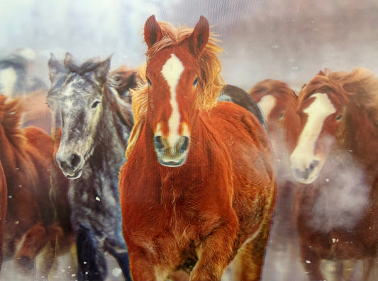 Galloping Horses 3D Depth Poster
