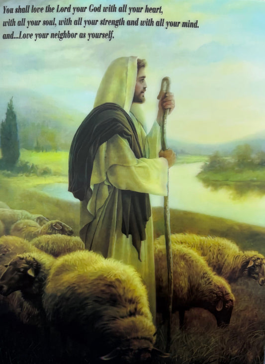 Jesus Shephard with Verse 3D Depth Poster