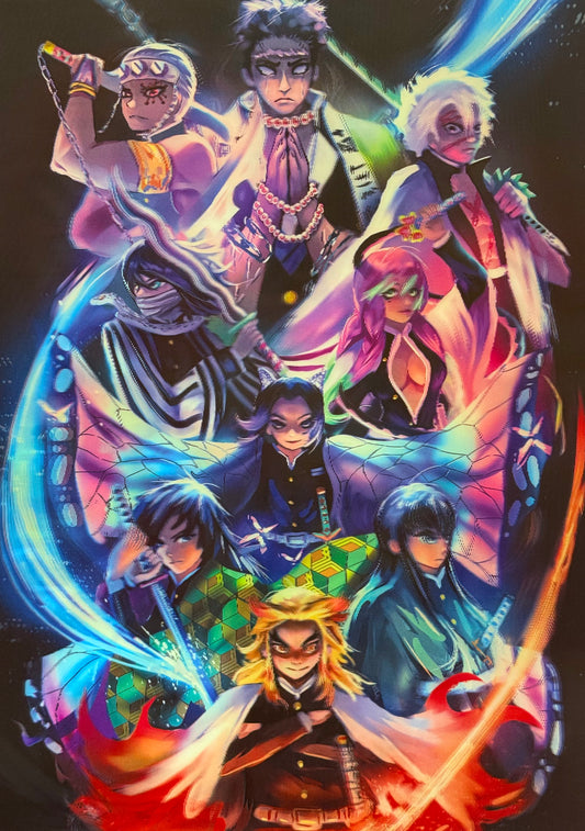 Demon Slayer 3D Flip Poster