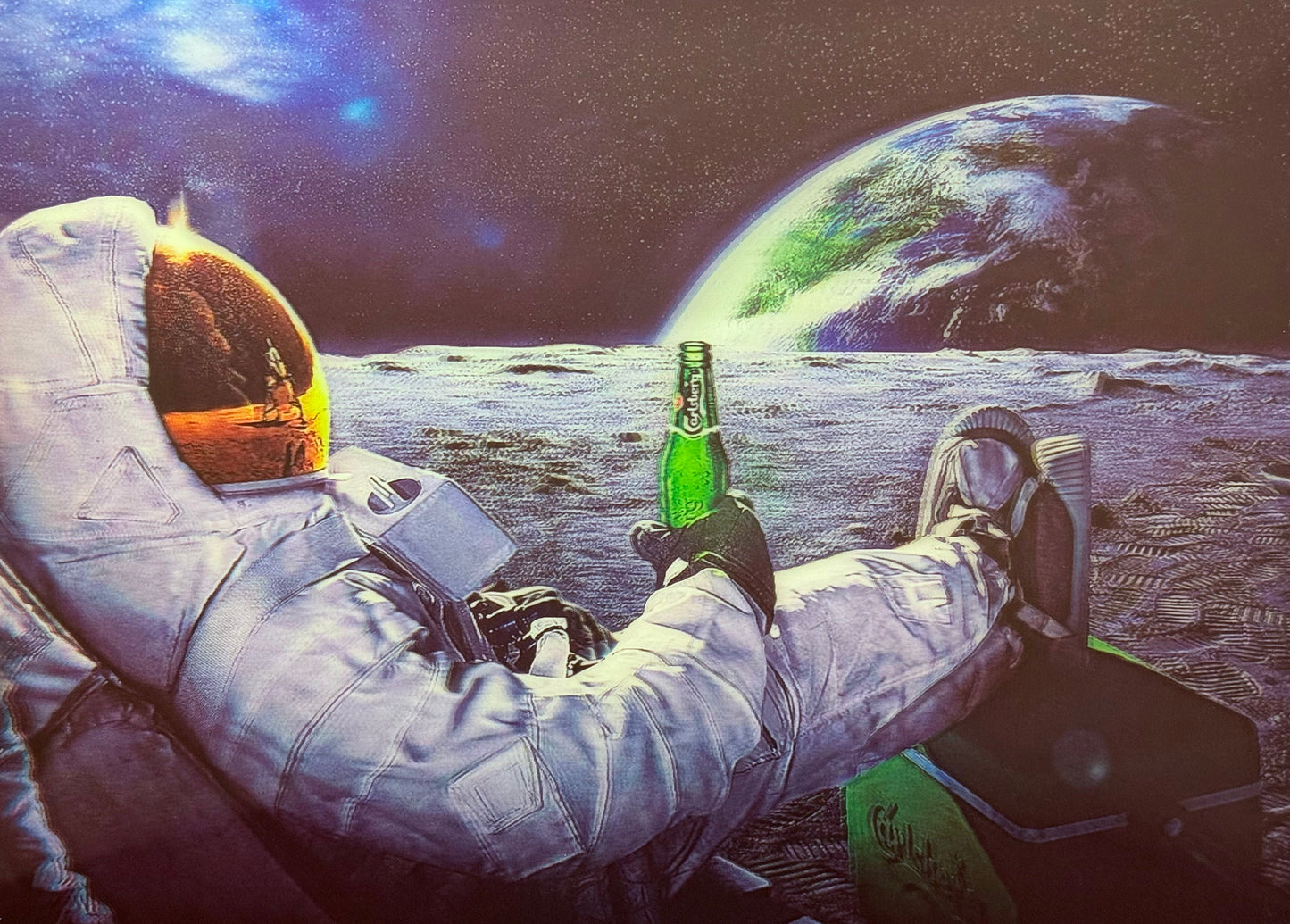 Astronaut & Planets 3D Flip Poster